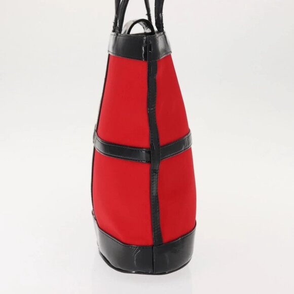 SAINT LAURENT Tote Bag Enamel nylon Red Silver - Picture 4 of 16